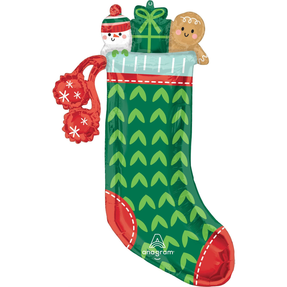 Cozy Cheer Stocking Foil Balloon 37 in.