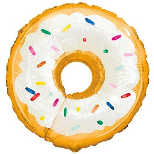 White Donut Foil Balloon 23 in.