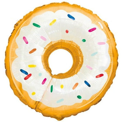 White Donut Foil Balloon 23 in.