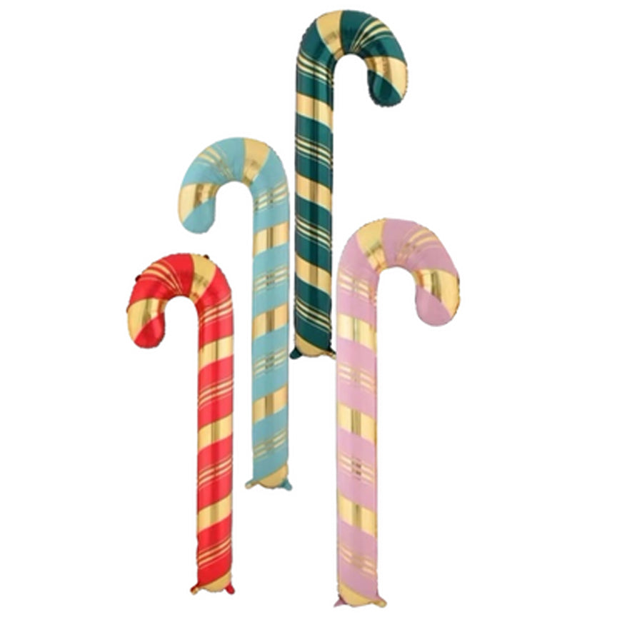 Candy Cane Holiday Foil Balloon - 55 in. (Choose Color)