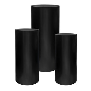 Black Metal Cylinder Pedestals Display - Set of 3 pieces