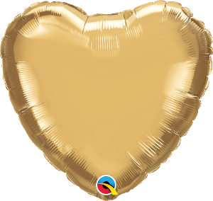 Solid Heart Shape Foil Chrome Gold - 18 in.