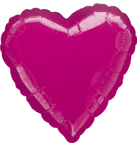 Solid Heart Shape Foil Fuchsia - 18 in