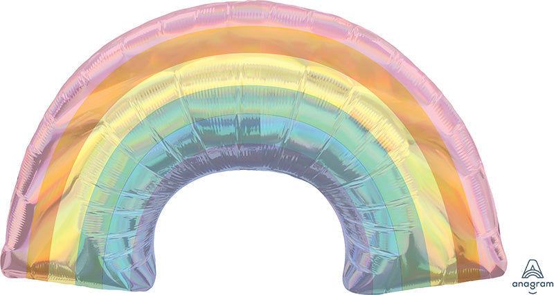 Iridescent Pastel Rainbow Holographic Foil Balloon 34 in.