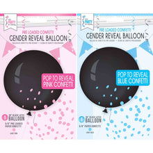 Load image into Gallery viewer, Gender Reveal Black Confetti Balloon 36 in - (Choose Option)