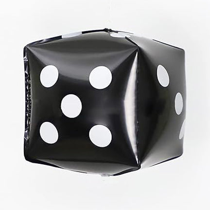 Globo con forma de cubo de dados de casino negro de 8 pulgadas 