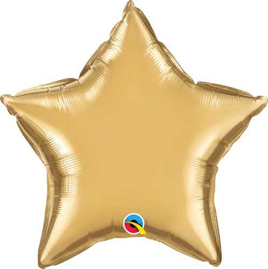 Star Shaped Foil Balloons - 18 in. Chrome Gold