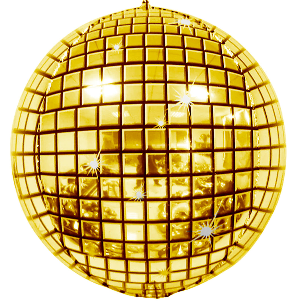 4D Gold Disco Ball Foil Balloon 18 in. – City Balloons Dallas