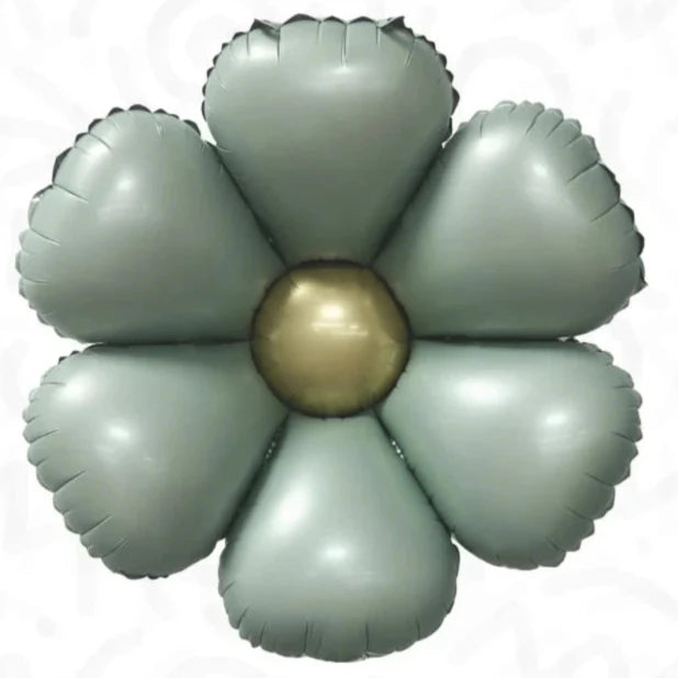 Daisy Flower Shape Non-Foil Balloon - Eucalyptus