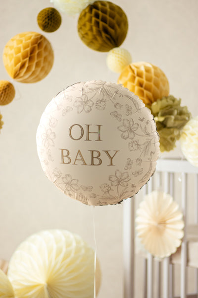 Oh Baby Round Foil Balloon 18 in. - PartyDeco USA