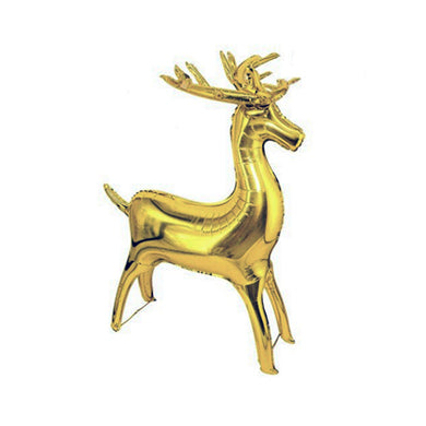 Gold Reindeer Shape Foil Balloon 28 in. 2 pieces