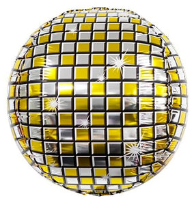 4D Gold & Silver Disco Ball Orb 18 in.
