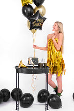 Load image into Gallery viewer, Happy Birthday Black Star Foil Balloon 18 in. - PartyDeco USA