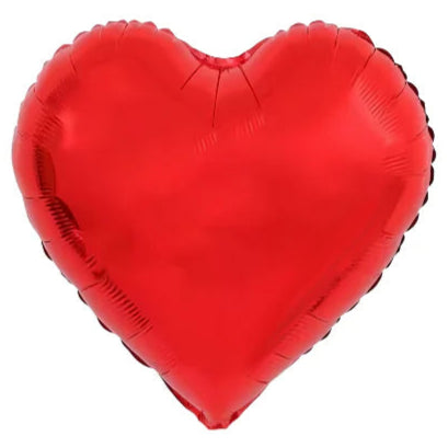 Solid Heart Foil Balloons - 4 in. (5 Pack) Red