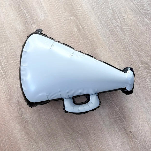 White Cheer Megaphone Shape Balloon 27 in.