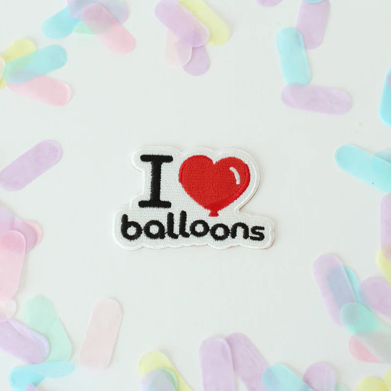 I Love Balloons Patch - Red