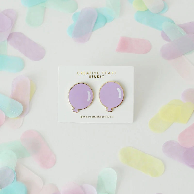 Balloon Shaped Earrings - Lavender