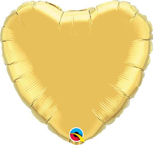 Solid Heart Shape Foil Metallic Gold - 18 in.