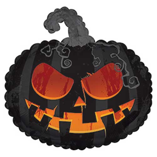 Scary Black Pumpkin Junior Shape Foil Balloon 22 in.