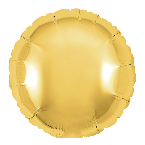 Gold Round Foil Balloon 18 in. - PartyDeco USA