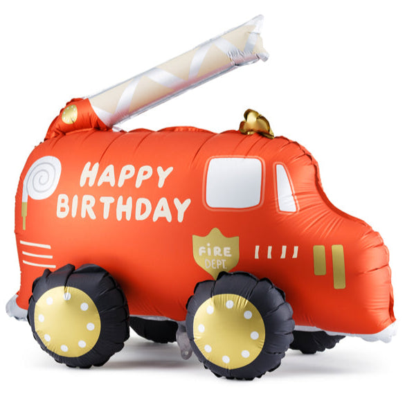 Standing Fire Truck Foil Balloon 27 in. PartyDeco USA