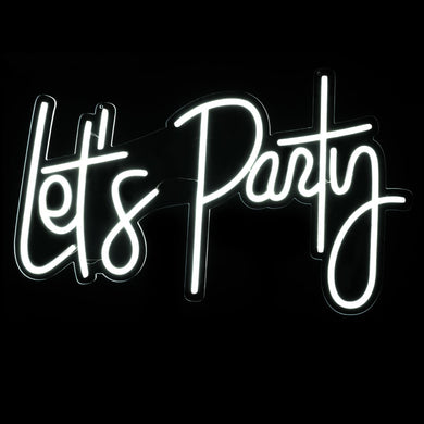LED Neon Light Sign With Hanging Chain - Let's Party