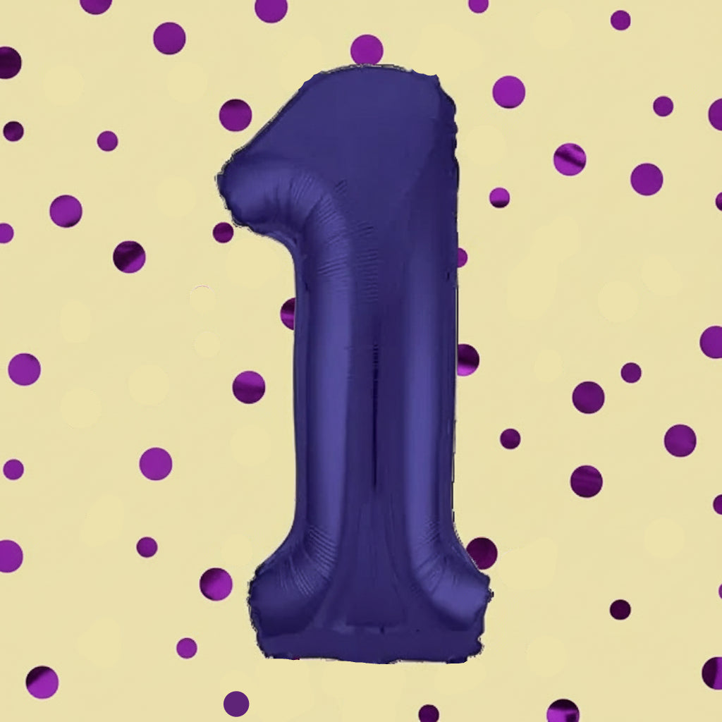 Purple Foil Number Balloons (0 to 9) - 34 in.