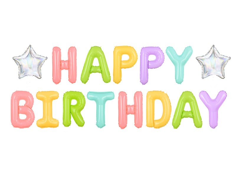 Rainbow Happy Birthday Banner Foil Balloon 155 in.