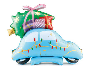 Standing Christmas Car Foil Balloon 35in.