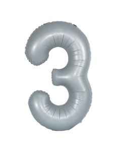 DecoChamp Gray Foil Number Balloons (0 to 9) - 34 in.