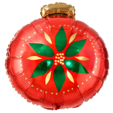 Adorno navideño rojo con forma de globo de aluminio de 18 pulgadas - PartyDeco USA