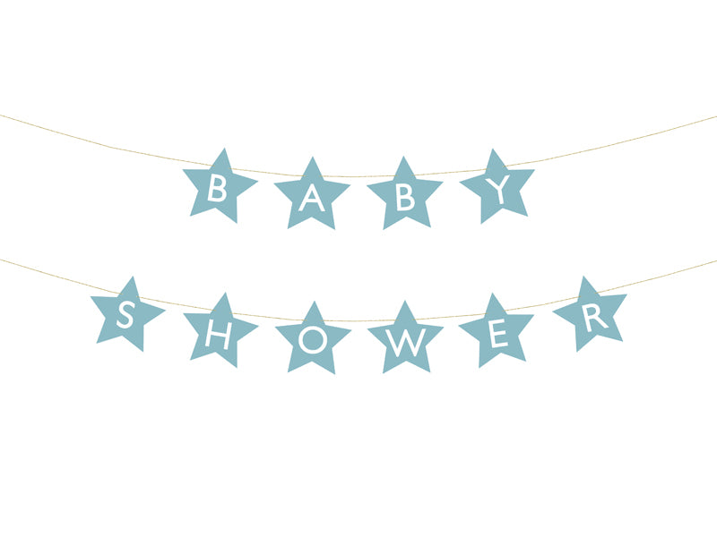 Light Blue Star Baby Shower Banner Foil Balloon 10 ft.