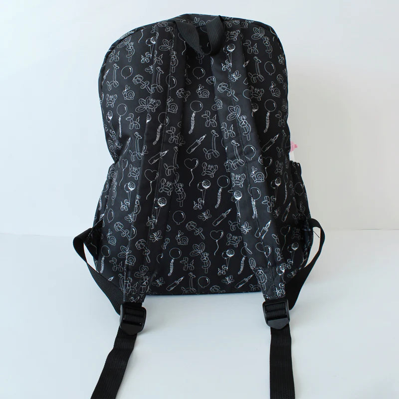 Backpack - Black & White Balloon Confetti Print