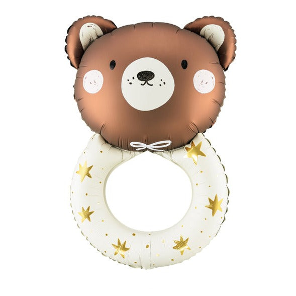 Teddy Bear Rattle Foil Balloon 18 in. PartyDeco USA