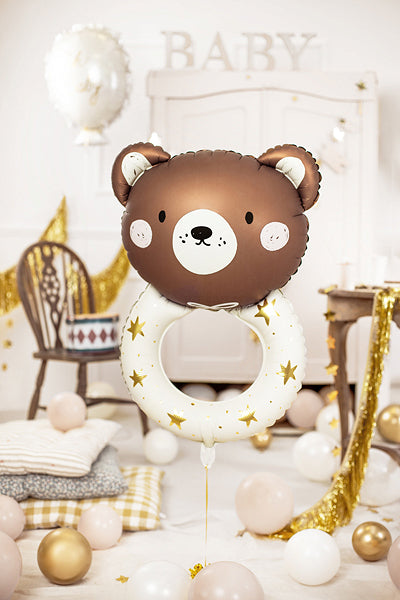 Teddy Bear Rattle Foil Balloon 18 in. PartyDeco USA