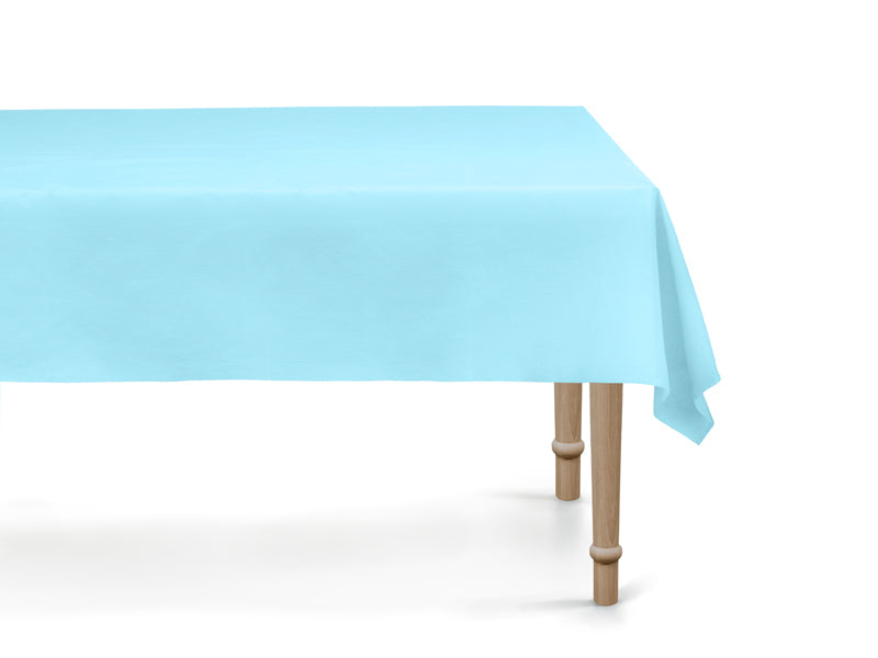Light Blue Synthetic Tablecloth 72" x 54" - Party Deco USA
