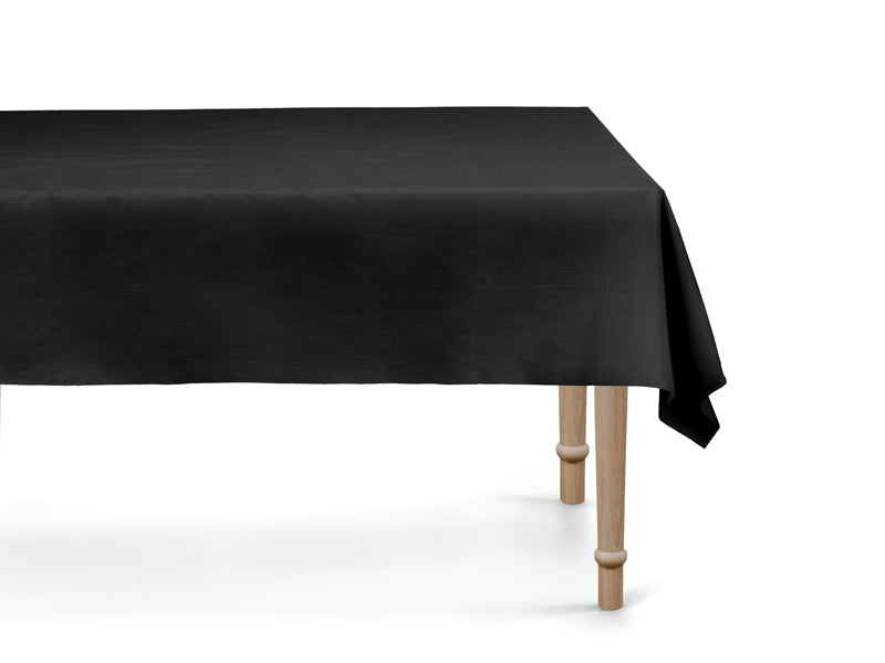 Black Synthetic Tablecloth 72" x 54" - PartyDeco USA