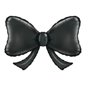 Black Burst Bow Foil Shape Balloon 40 in.