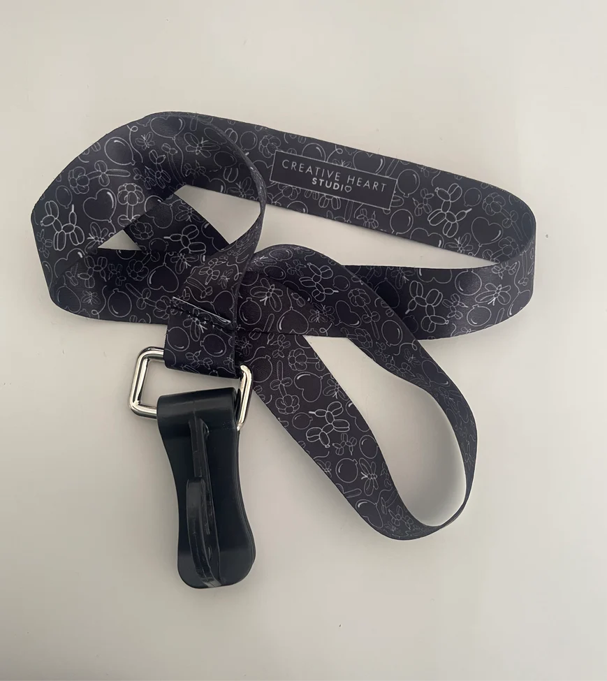 Balloon Cutter Lanyard - Black Balloon Confetti Print