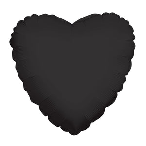 Lámina sólida en forma de corazón, color negro, 18 pulgadas