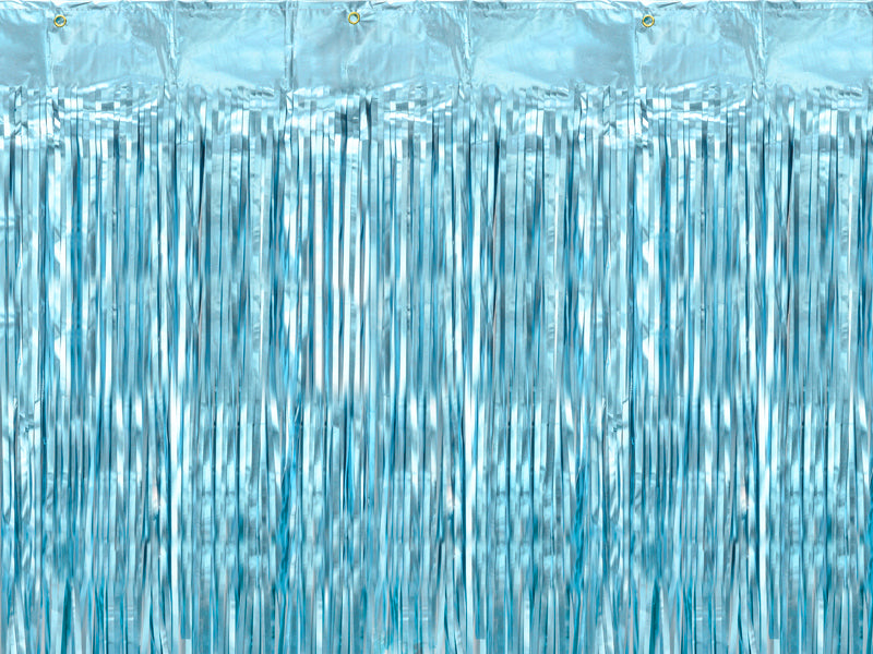 Light Blue Party Curtain 3' x 8' - PartyDeco USA