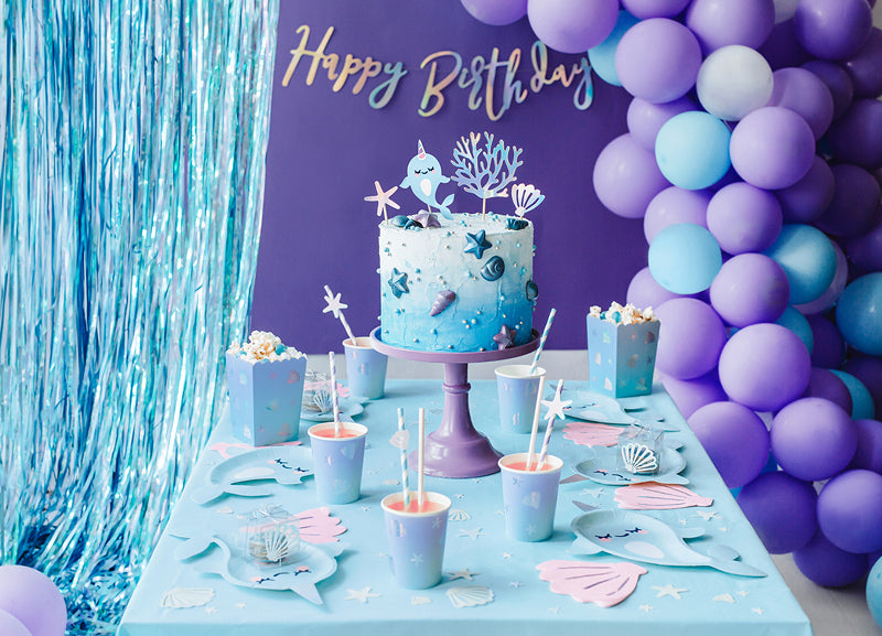 Light Blue Party Curtain 3' x 8' - PartyDeco USA