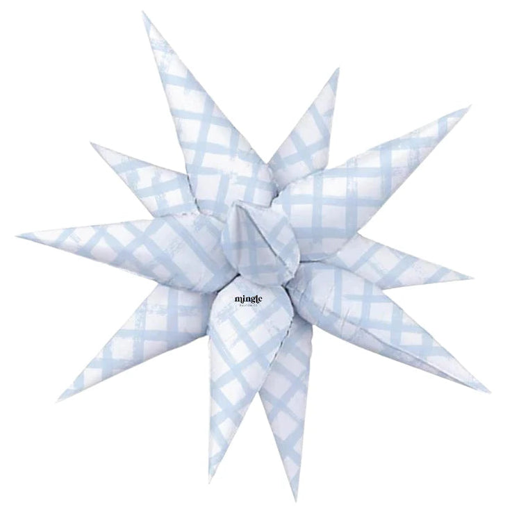 Blue Gingham Foil Balloon 26 in.