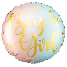 Load image into Gallery viewer, Boy or Girl Round Foil Balloon 18 in. PartyDeco USA