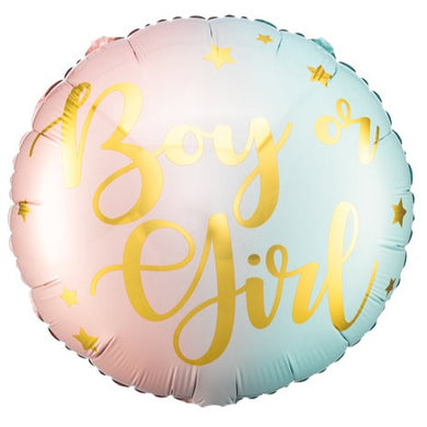 Boy or Girl Round Foil Balloon 18 in. PartyDeco USA