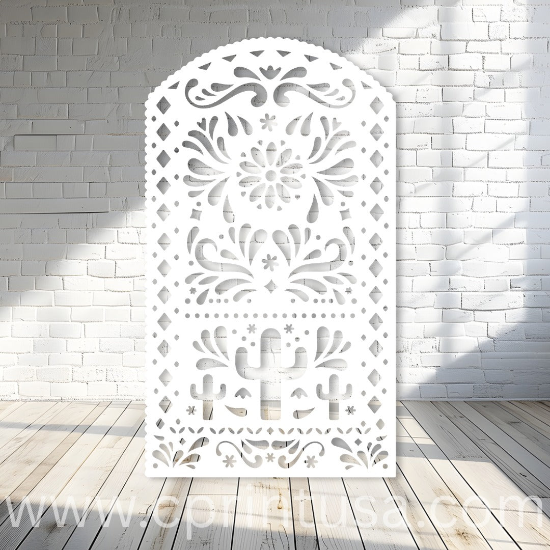 White Cactus Backdrop Theme