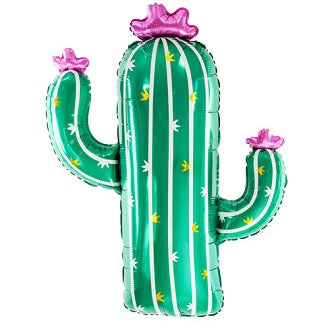 Globo de aluminio con forma de cactus de 24 pulgadas. PartyDeco USA 