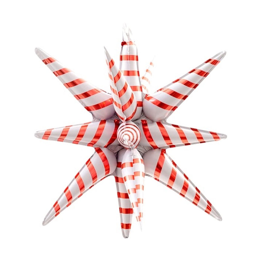 Red & White Candy Cane Starburst  - 22 in.