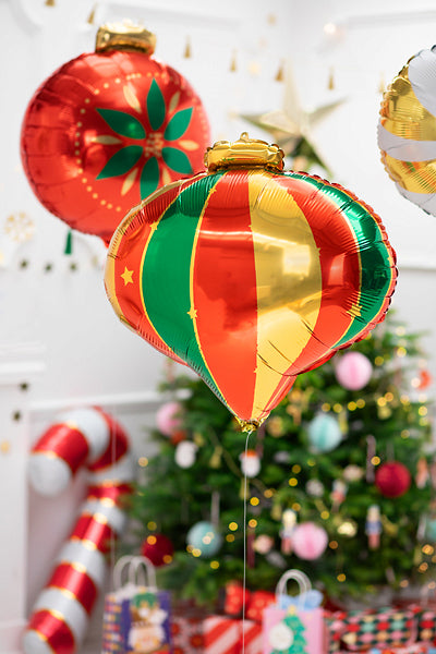 Adorno navideño con forma de globo de aluminio de 20 pulgadas - PartyDeco USA