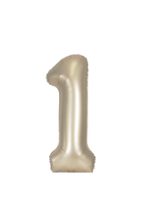 Load image into Gallery viewer, DecoChamp Champagne Gold Foil Number Balloons (0 to 9) - 34 in.